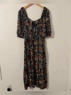 Grade & Gather Tie Bow Floral McLean Maxi Dress Size Medium